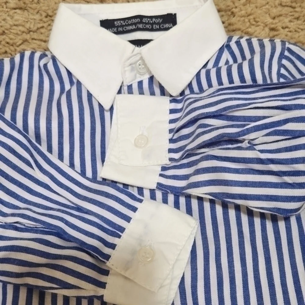 Andrew Fezza Button Down Shirt 12M Stripe Tuxedo‎ Boss Baby